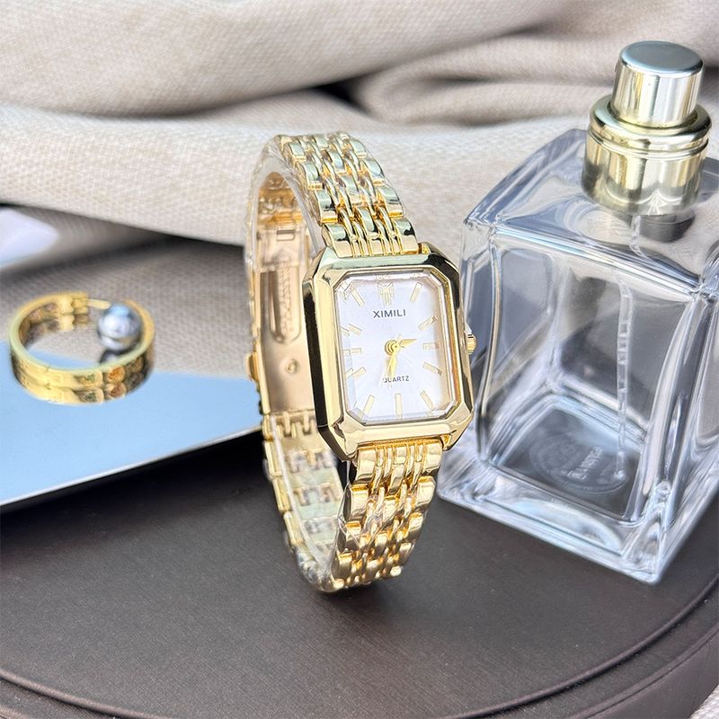 Women's Bracelet Watches Simple And Versatile Steel Strap Ladies Bracelet Butterfly Buckle Watch Square Color Quartz Watch_voghion.com