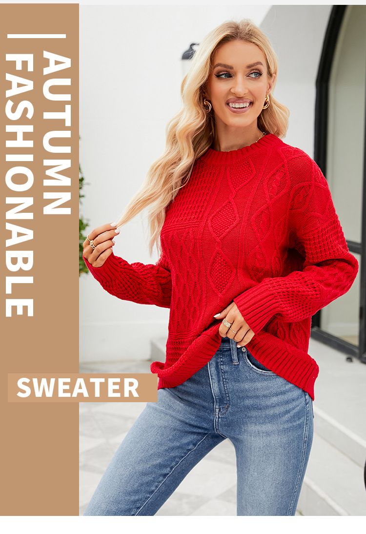 Maglione casual, maglione a collo alto, motivo zebrato a contrasto, maniche a palloncino, maglia larga_voghion.com