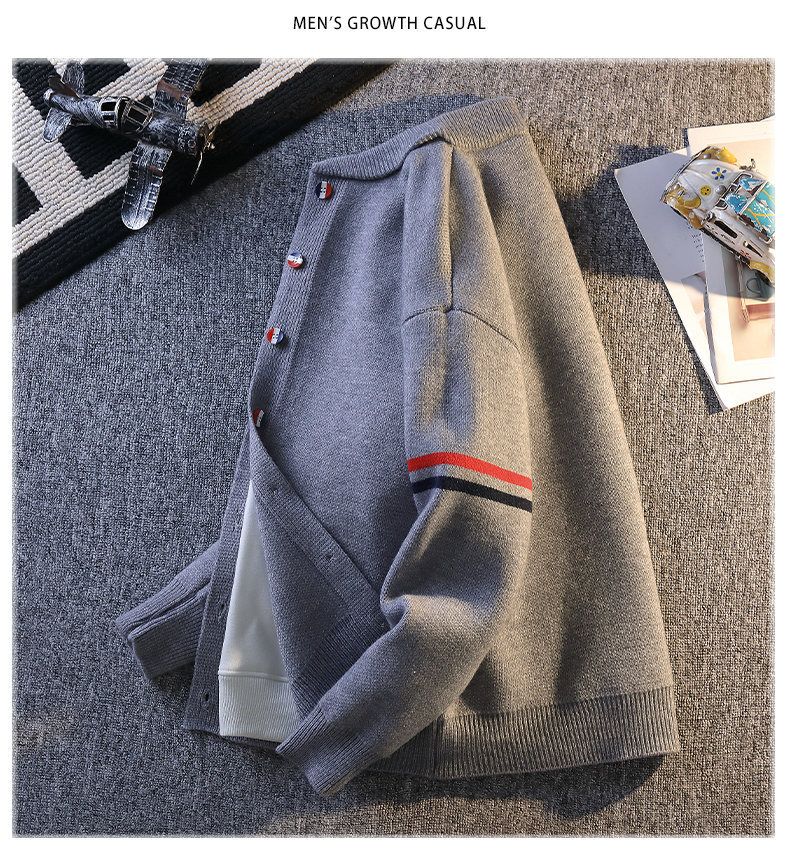 Lässiger Herren-Strickcardigan – Leichter Pullover mit offener Vorderseite zum Überziehen (Grau, Schwarz, Grün)_voghion.com