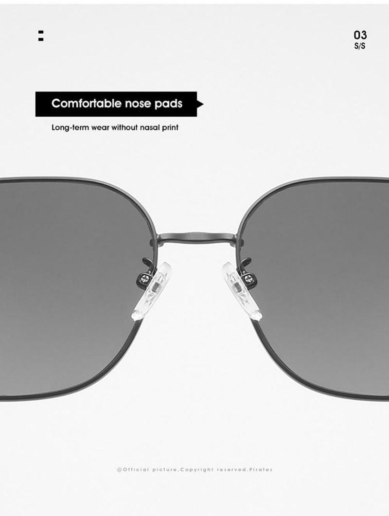 Lunettes de soleil carrées en métal pour femmes et hommes, monture large, pour l'extérieur, les voyages, la conduite, le cyclisme, UV400_voghion.com