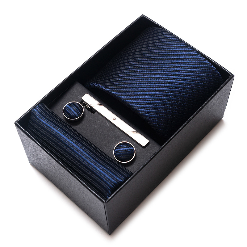 Gift box pack men's 8cm tie, suit, jacquard color woven business professional tie set for men_voghion.com