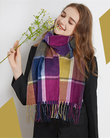 YSense Women's Long Plaid Blanket Scarf Chunky Oversized Winter Fall Warm Big Tartan Scarves Wrap Shawl Ladies Gifts_voghion.com