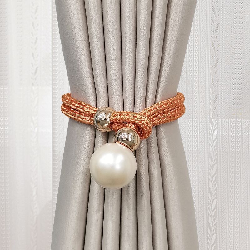 Creative Night Pearl Tiebacks Simple No-Installation Accessories Curtain Ties_voghion.com