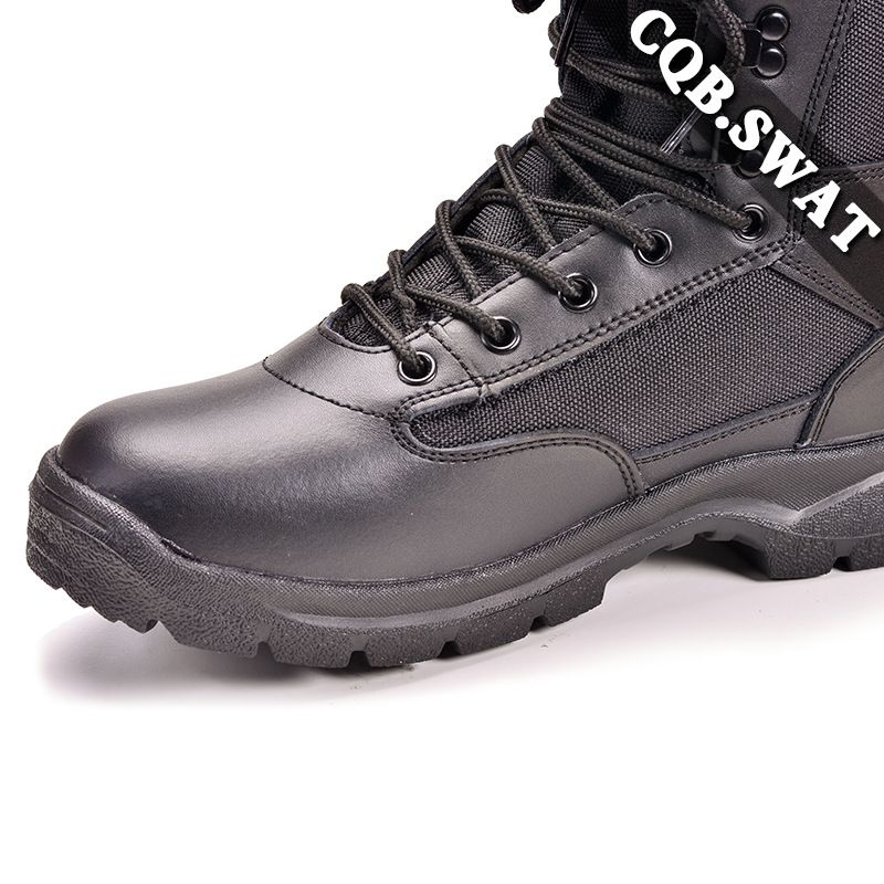 Botas de combate pretas Tianya, resistentes ao desgaste, antiderrapantes e leves, calçados de treinamento de cano alto_voghion.com