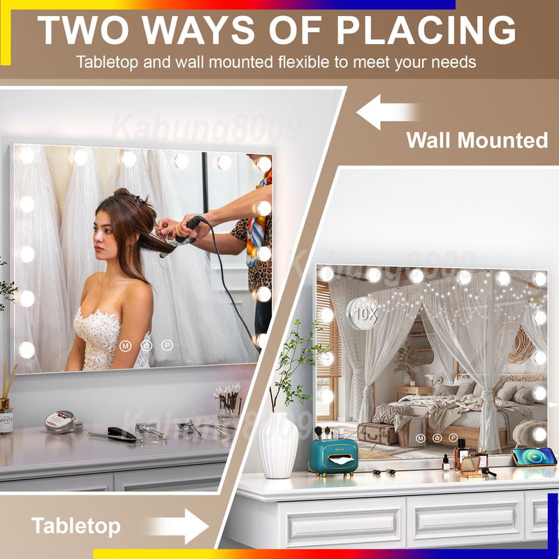 UK Hollywood Mirror Vanity Make Up Mirror With Lights LED Dressing Table Mirror_voghion.com