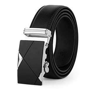 Cintura da uomo all'ingrosso Nuovo commercio estero europeo e americano transfrontaliero cintura in pelle con fibbia automatica in lega a due strati in pelle bovina_voghion.com