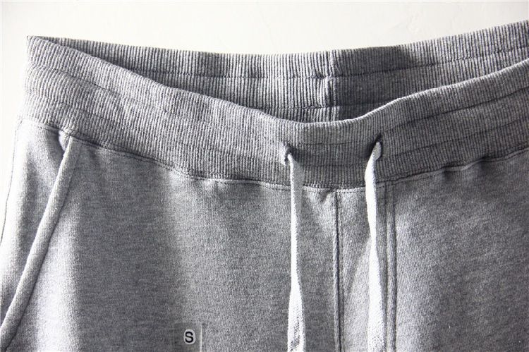 New Spring U-style Men's Solid Color Cotton Knitted Terry Sweatpants Elastic Slim Fit Sports Casual Pants_voghion.com