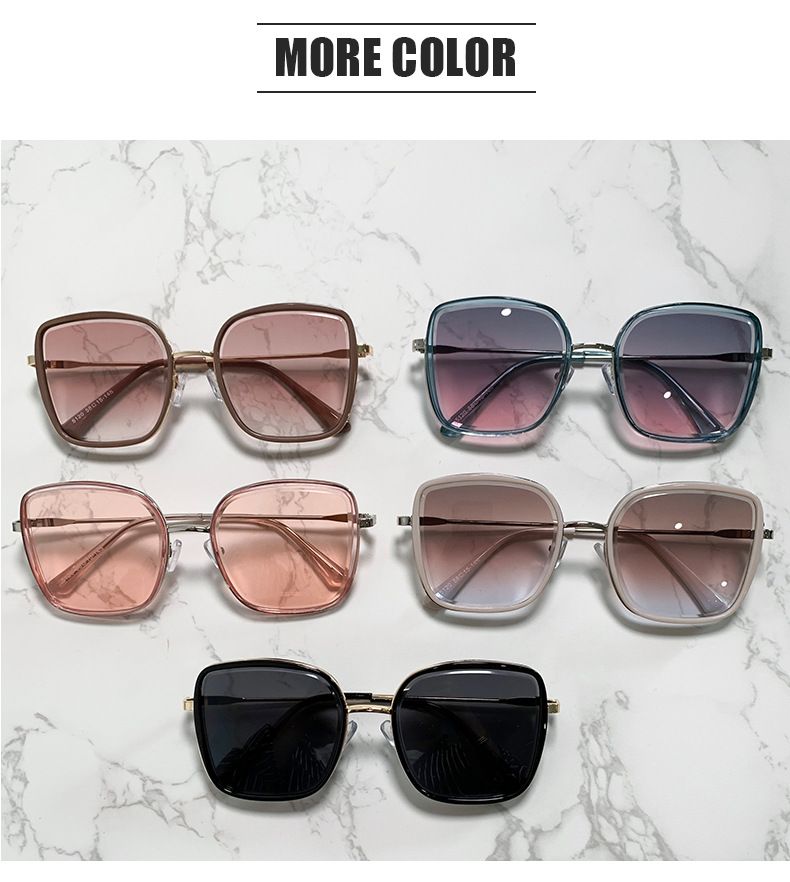 New Brown Sunglasses for Women's Instagram Style, High-end, Large Frame Display, Small Face, Gradient Color, UV Resistant, Cut Edge Sunglasses_voghion.com