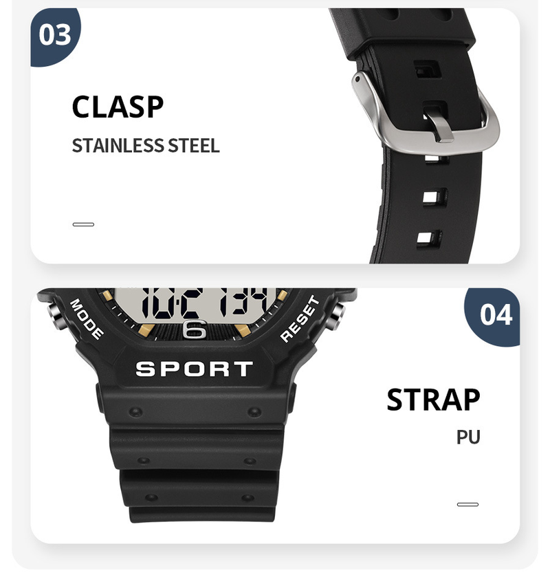 Klassische Retro-Quadrat-Sport-Elektronikuhr für Studenten, Schwimmen, wasserdicht, Laufen, Herrenmode, Trenduhr_voghion.com