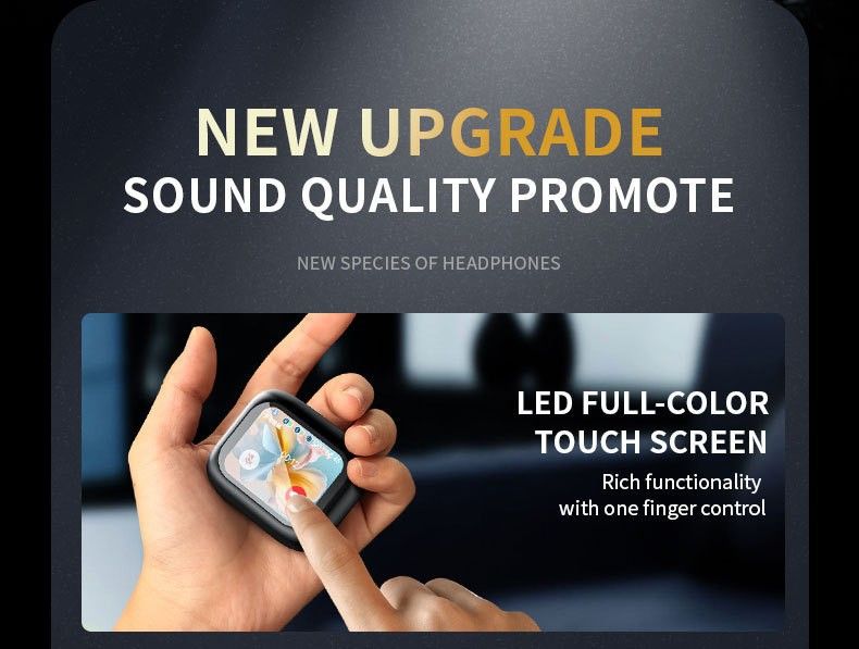 LX10 Kablosuz Bluetooth Kulaklıklar ANC+ENC Çift Gürültü Engelleme, Tam Renkli Dokunmatik Ekran LCD, IPX4 Su Geçirmez, 15 m Menzil, 5.4 Bluetooth_voghion.com