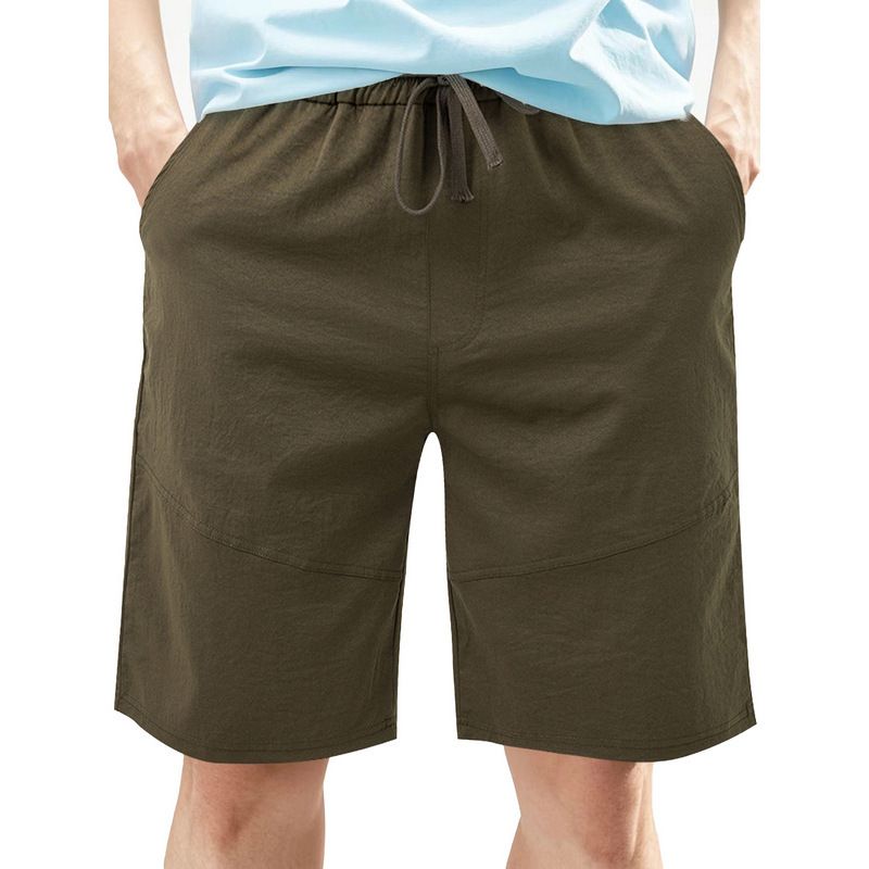 Unbeatable Quality TK Summer Men's Loose And Simple Casual Sports Solid Color Drawstring Breathable Beach Shorts_voghion.com