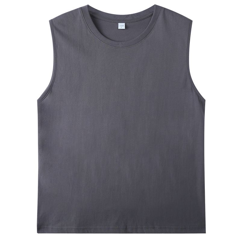 Unbeatable Quality Summer 230g Pure Cotton Men's Tank Top Loose White Inner Shoulder Sports Fitness Versatile Sleeveless T-shirt For Men_voghion.com
