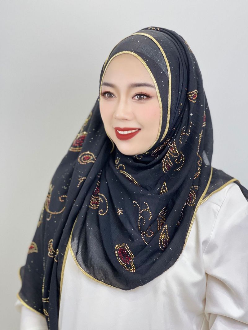 Sieviešu Hijab Sieviešu karstā dimanta lakats galvas lakats_voghion.com