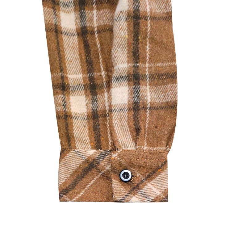 Camicia casual alla moda da uomo in stile americano, autunno inverno, con cappuccio, in flanella jacquard a quadri_voghion.com
