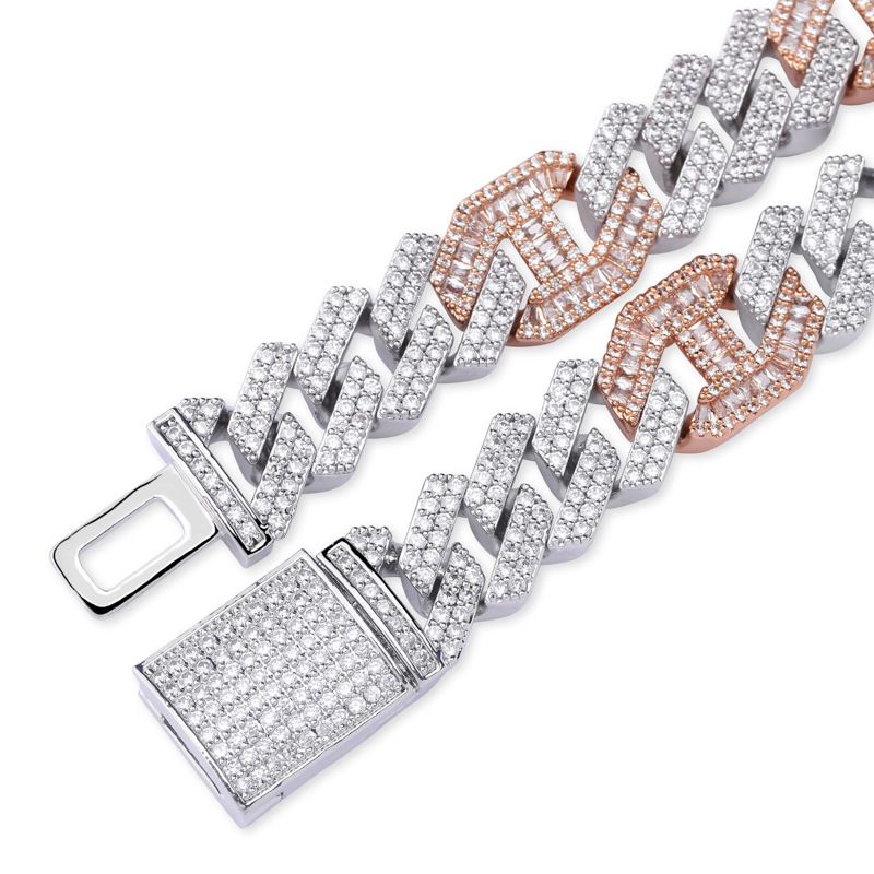 Hip Hop Necklace Diamond Cuban Necklace 14Mm Full Hip Hop Cuban Chain Jinao Jewelry New Ice Crystal Zircon Men's Trendy Necklace_voghion.com