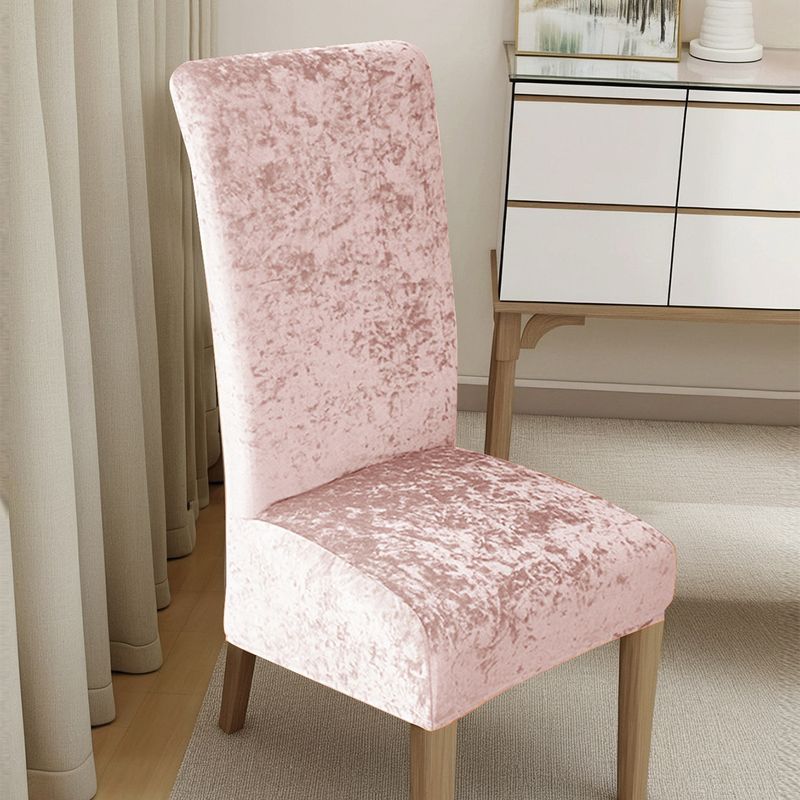 Premium Elastic Velvet Chair Cover - Gold Diamond Pattern For High Back Dining Chairs (Luxury Home & Hotel Use)_voghion.com