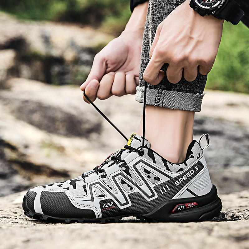 Men's and women's cross-country running shoes Outdoor sports mountaineering air cushion shoes_voghion.com