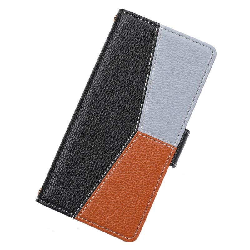 Litchi Pattern Splicing Leather Suitable For Iphone 16141315 ProMax Phone S25S24S23 Protective Case SE4_voghion.com