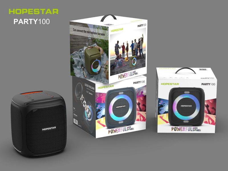 HOPESTAR-PARTY100 Bluetooth Outdoor 50W High Power Square Dance Speaker met draadloze microfoon_voghion.com