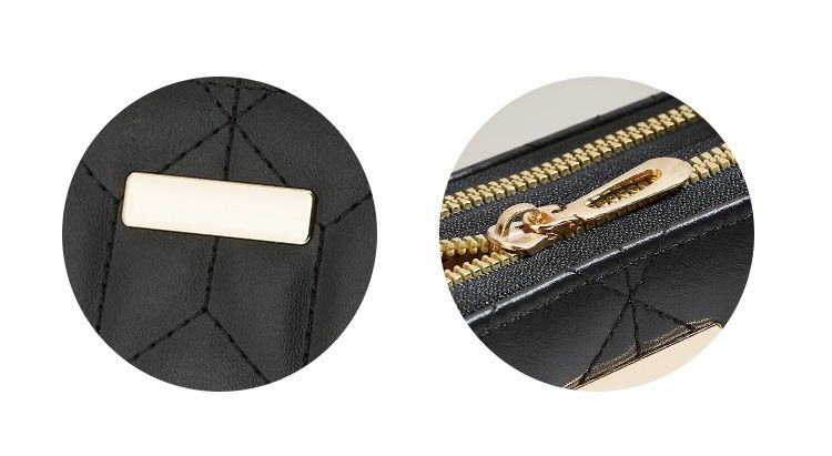 Portofel lung pentru femei cu broderie de diamant - geantă tip clutch cu sclipici, fermoar dublu și sloturi pentru mai multe carduri (poșetă elegantă în culoare uni pentru femei)_voghion.com