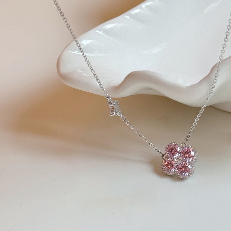 Pendentif pétale de fleur en zircon super scintillant N, chaîne de clavicule unique et douce, luxe léger haut de gamme_voghion.com