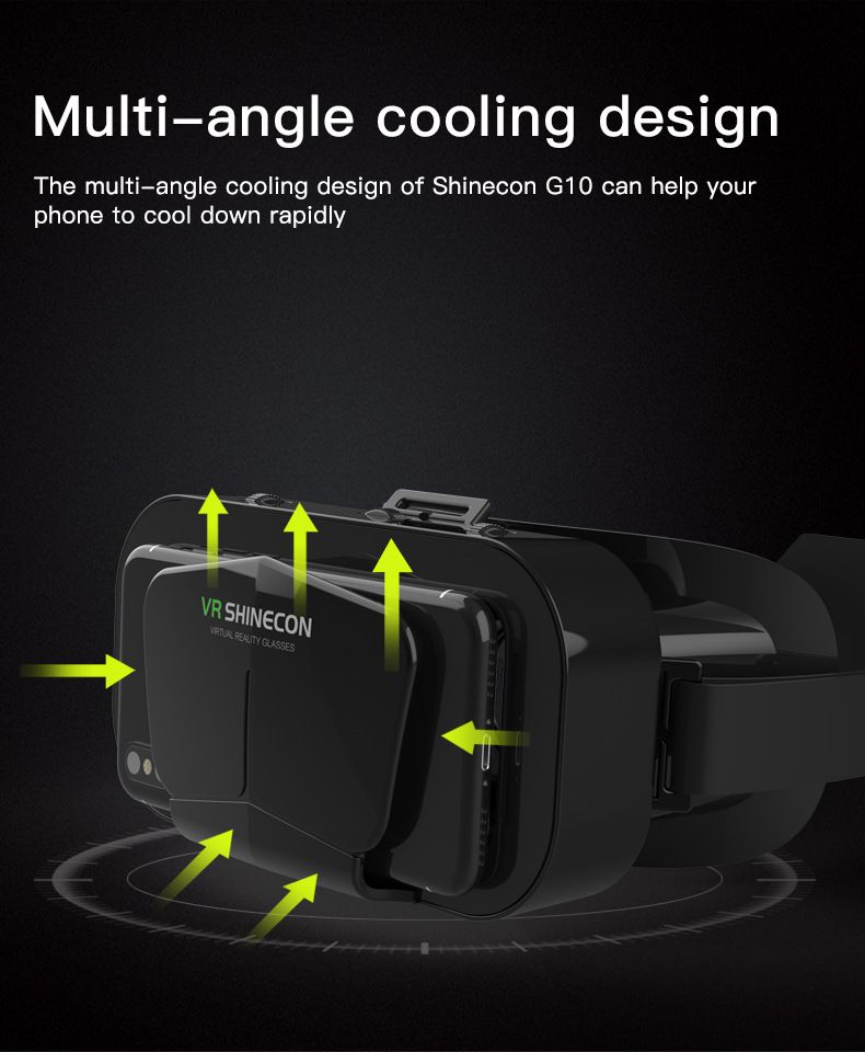 Cross border hot selling VRSHINECON Qianhuan VR glasses G10 virtual reality panoramic large screen mobile phone VR glasses_voghion.com