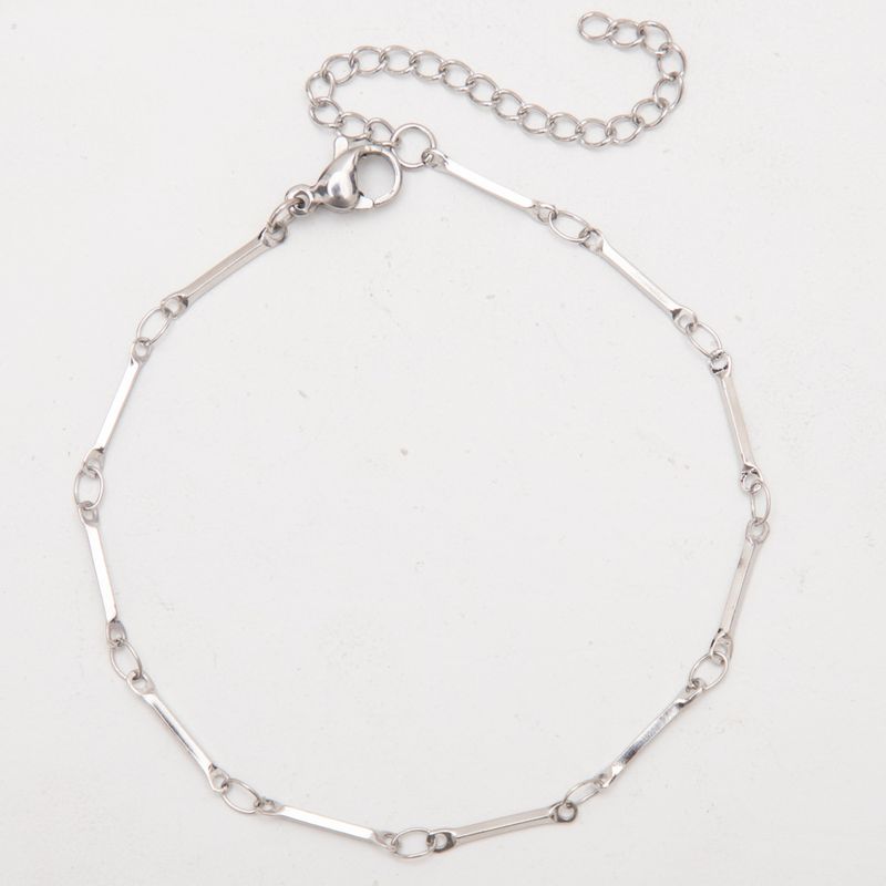 Cavigliera in acciaio inossidabile, di alta qualità, fatta a mano, con catena saldata, geometrica, semplice, alla moda, in titanio, versatile._voghion.com