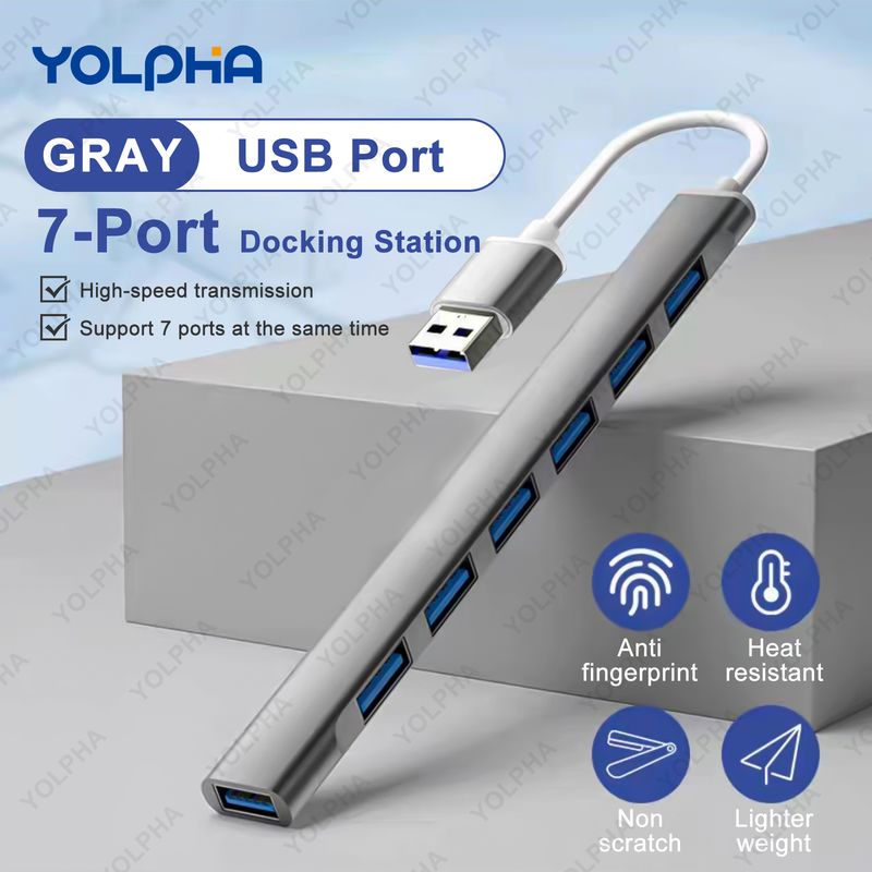 3.0 2.0 Typ C Multi Splitter High Speed 5 Gb/s Do Komputera PC Złącze USB A HUB Multiport 7 Portów_voghion.com