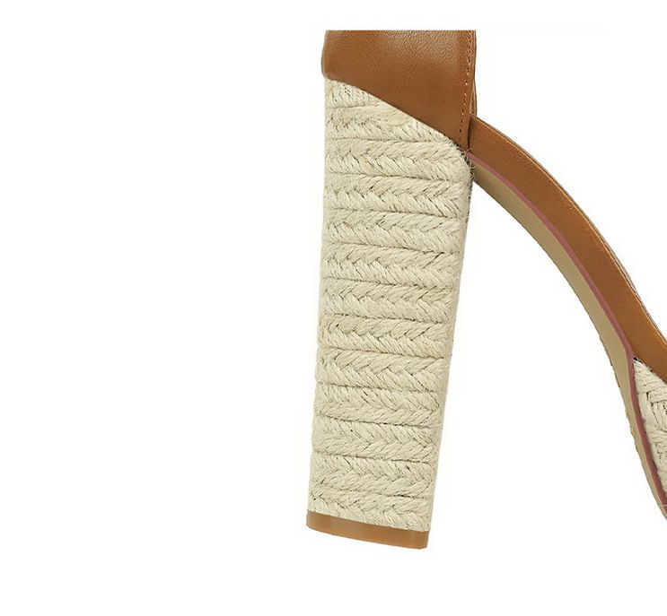 Women's Retro Braided Open-Toe High Heel Sandals With Platform And Ankle Strap - Comfortable & Stylish Summer Shoes In White, Black, Brown_voghion.com