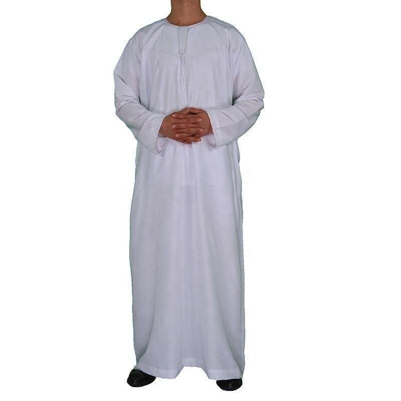 Men's Clothing men's robe solid color pocket design round neck long clothing_voghion.com