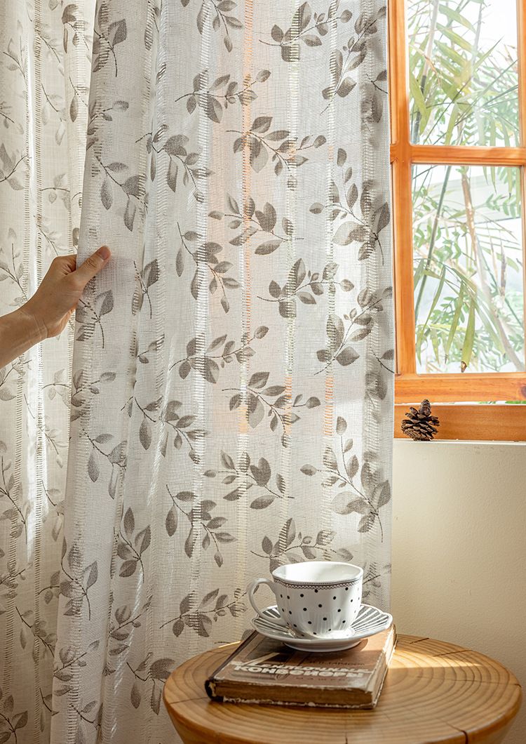 Nordic Semi-Sheer Curtains With Artistic Cutouts - 132cm Width, 7 Lengths For Bedroom/Balcony, Rod Pocket/Hooks/Rings Light Filtering Sheer Voile_voghion.com