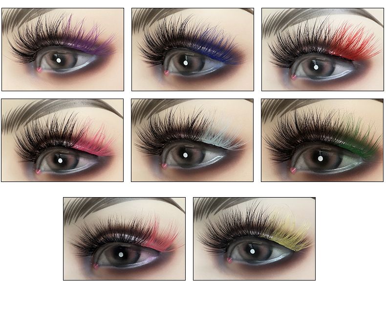 False Eyelashes 8 Pairs Of Colored False Eyelashes Curled Natural Mink Eyelashes Stage Makeup Performance False Eyelashes_voghion.com
