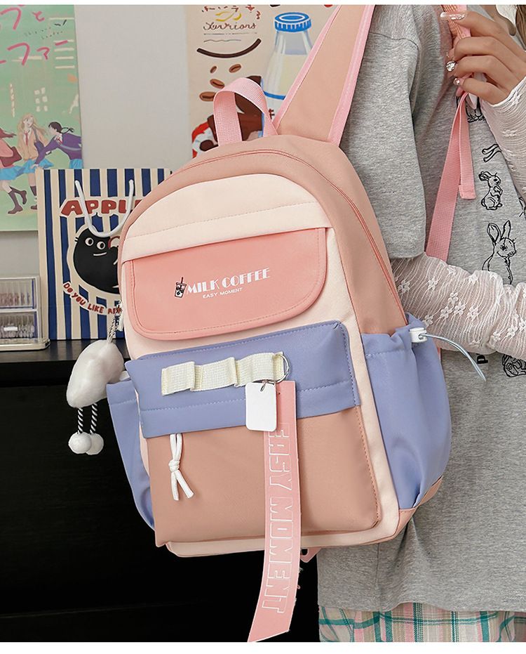 Lightweight Nylon Backpack For Girls - Stylish School & Travel Daypack With Cushioned Straps, Multiple Colors_voghion.com