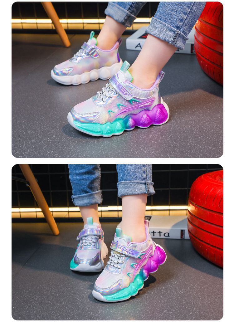 Kindersport 2024 Frühjahr/Sommer Neue atmungsaktive Mesh-Mädchenschuhe, leichte Laufschuhe mit weicher Sohle für Senioren_voghion.com