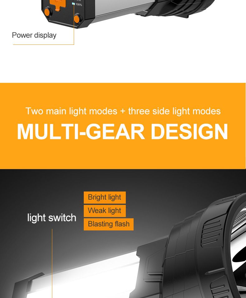 Cross-Border Gun-Type Searchlight P50 Strong Light USB Mobile Phone Charging Long-Range Outdoor Flashlight Spotlight_voghion.com