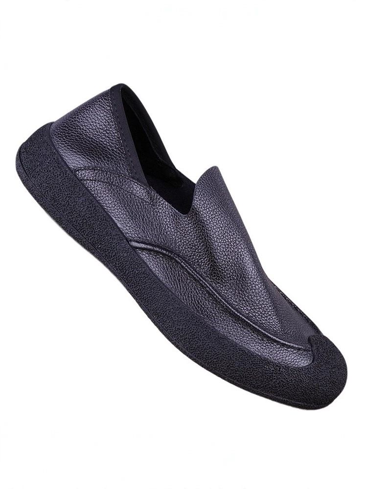 Echte Casual Für Männer 2025 Sommer Neue Weiche Sohle Loafers Atmungsaktive Business Leder Slip-On Faule Schuhe_voghion.com