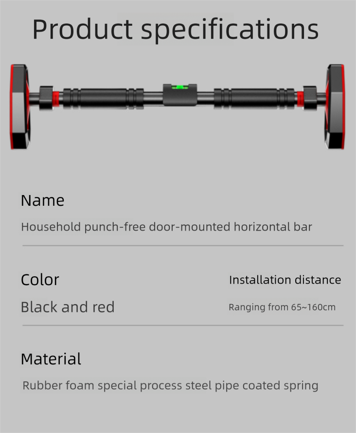 with Sliding Block For Indoor Home Fitness Equipment, Children's Exercise, No-Drill Doorway Pull-Up Bar_voghion.com