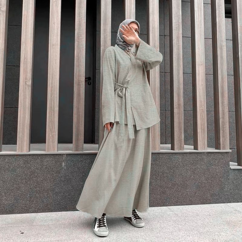 Damenbekleidung Mode große Größe offenes Hemdkleid_voghion.com