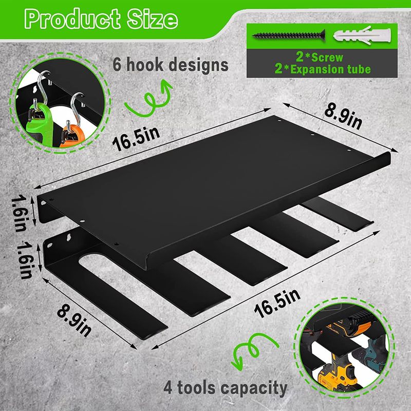 Tiebohui Hand Electric Drill Screwdriver Tool Rack Wall-mounted Rechargeable Drill Storage Rack Garage Tool Storage Rack_voghion.com