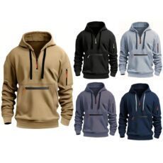 NOKO - Felpe con cappuccio da uomo primavera/autunno con cerniere e tasche multiple, giacche casual sportive da uomo_voghion.com
