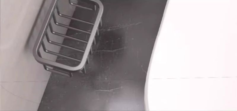 Hochwertiger Toilettenbürstenhalter zur Wandmontage – Space Aluminium, Badezimmer-Organizer ohne Bohren (Mattschwarz/Silber/Grau, rostfrei, 10 kg Tragkraft)_voghion.com