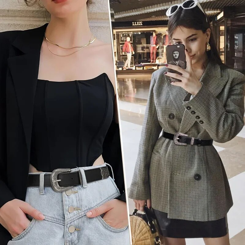 HOT Adjustable Boho Wetern Fashion Jeans Women's Round Buckle Cinturones Para Mujer Ceinture Femme Belt_voghion.com