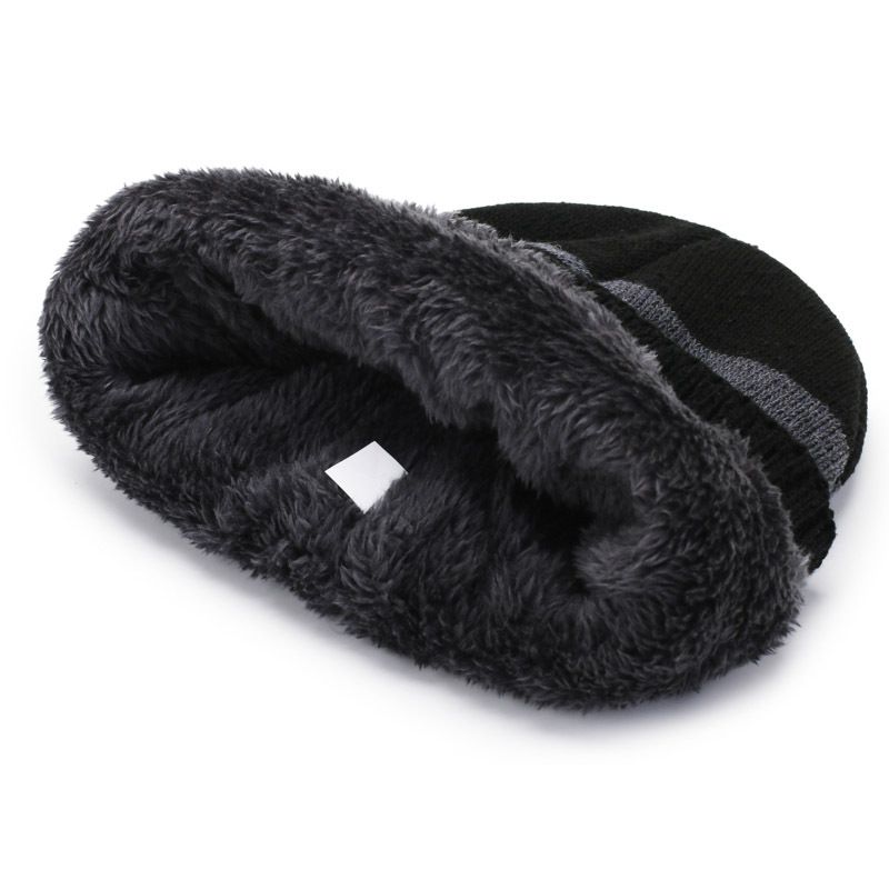 with Fleece Lining, Thickened, Cold-Proof, Warm Knitted For Men, Autumn And Winter Eagle 2-Piece Set, Yarn Hat,_voghion.com