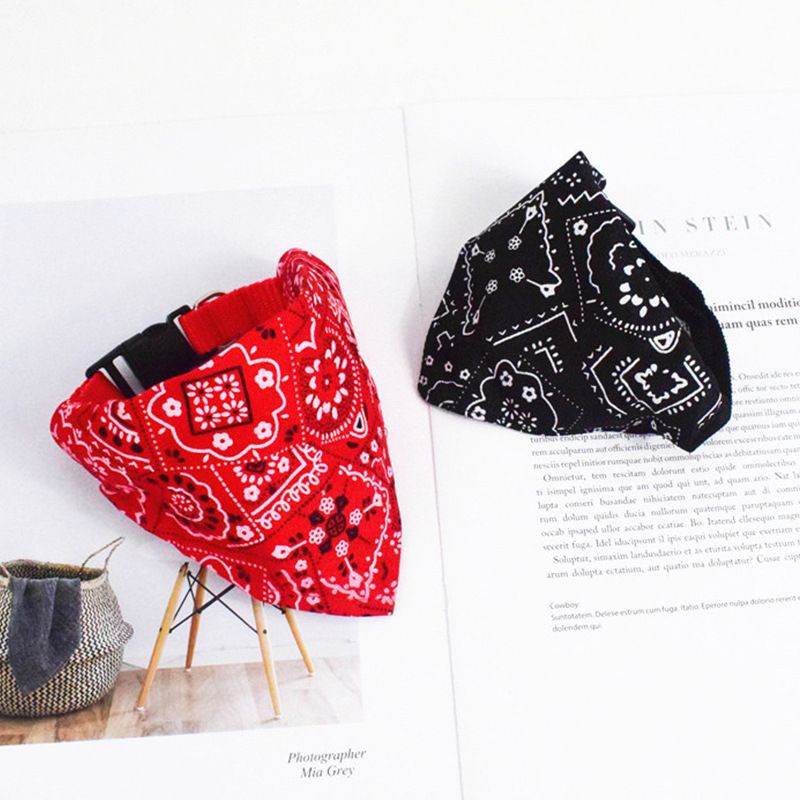 Supplies Printed Dog Cat Collars Pet Triangle Bibs_voghion.com