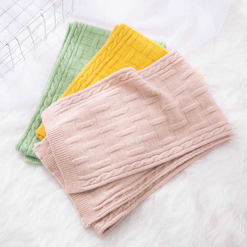Girl boy's pure color Korean version scarf autumn winter, cute children's scarf, thickened and warm for 2-10 years old_voghion.com