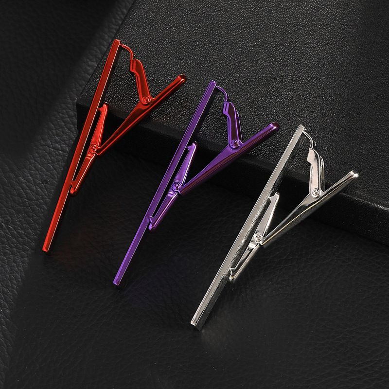new stainless steel mirror polished tie clip multi color men's simple twill laser tie clip_voghion.com