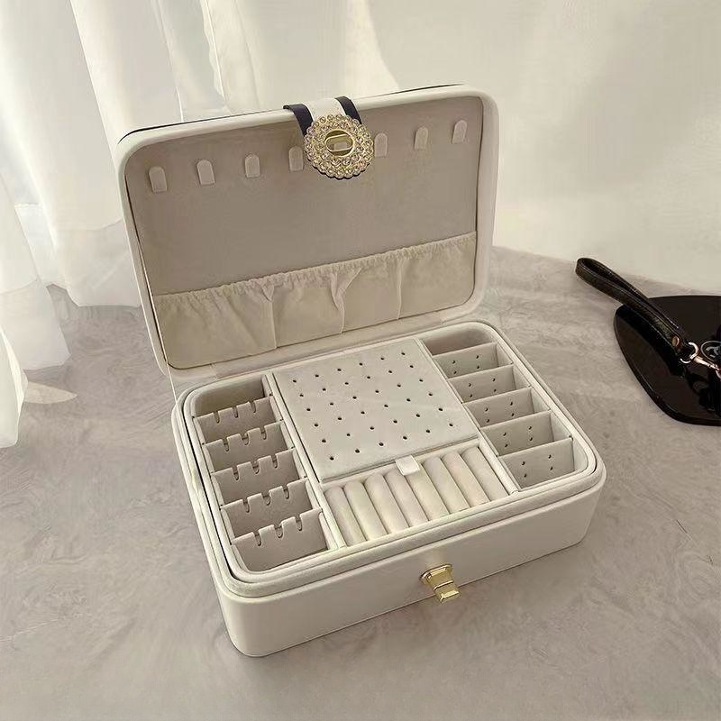 Enostavna prenosna škatla za shranjevanje nakita Vrhunska odlična potovalna škatla za organizatorje nakita velike zmogljivosti Torba_voghion.com