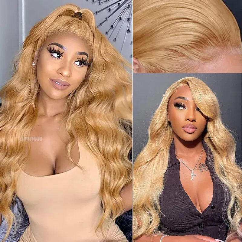 Parrucca in pizzo completo con base in seta e capelli umani, biondo miele, da 24 pollici_voghion.com