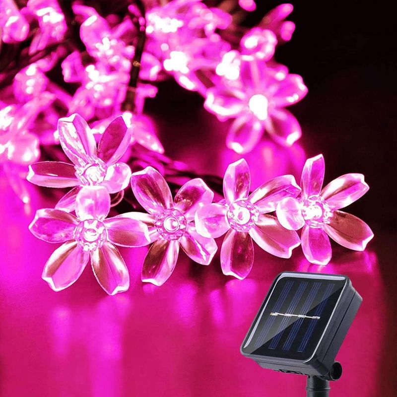 Decorazione natalizia per esterni con luci a LED impermeabili a forma di fiore di pesco, per matrimoni solari transfrontalieri in ciliegio_voghion.com