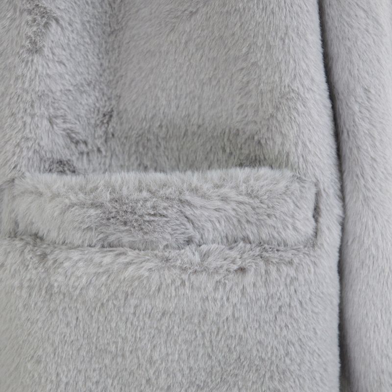 Women's Mid-length Solid Color Loose Plush Coat Imitation Fur Coat_voghion.com